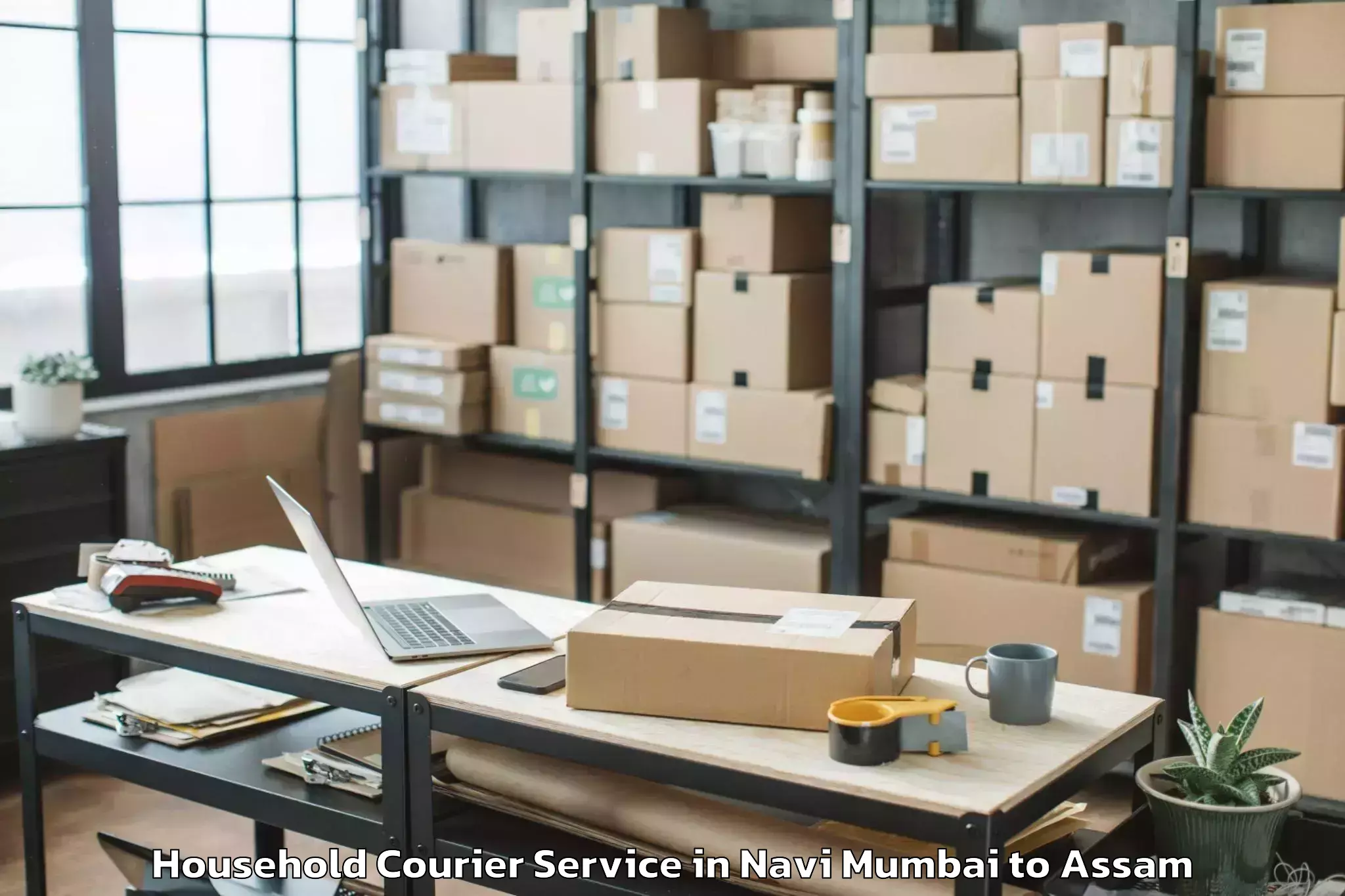 Navi Mumbai to Dhakuakhana Household Courier Booking